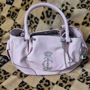 Juicy Couture Light Pink Shoulder Bag with Silver Accents